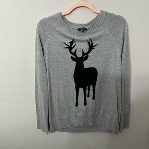 The Limited Gray Sweater with Black Antler Motif Medium Like New